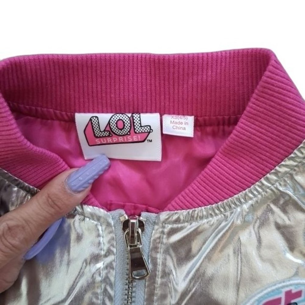 L.O.L. Surprise! Silver Bomber Jacket NWT - Picture 5 of 6
